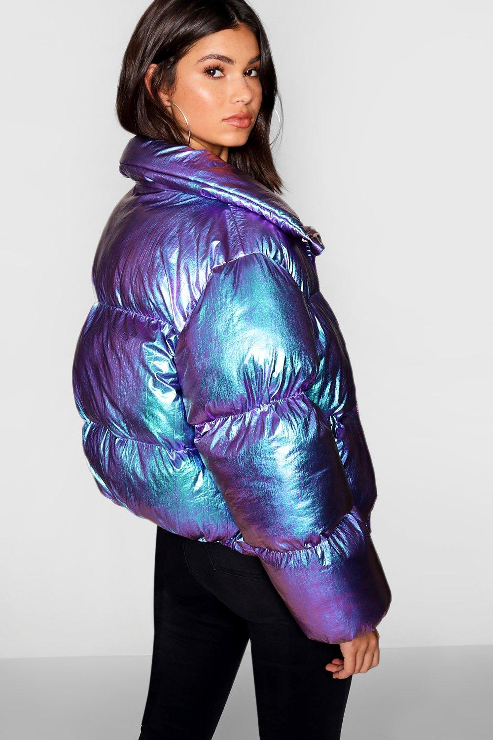 Metallic on sale puffy jacket